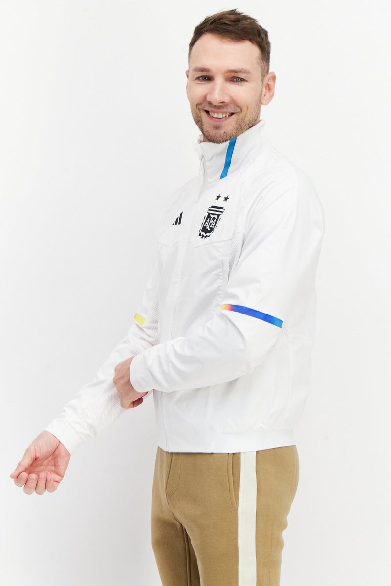 Adidas Men Sportswear Fit Brand Logo Running Jacket, White  - Image 2