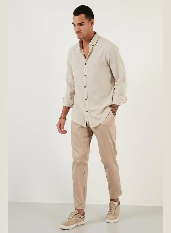 Buratti  Buratti Cotton Regular Fit Button-Down Collar Shirt Men's SHIRT CF20S111871 for Men | Best Price UAE