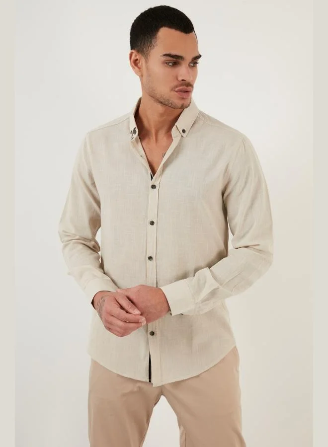 Buratti  Buratti Cotton Regular Fit Button-Down Collar Shirt Men's SHIRT CF20S111871 for Men | Best Price UAE