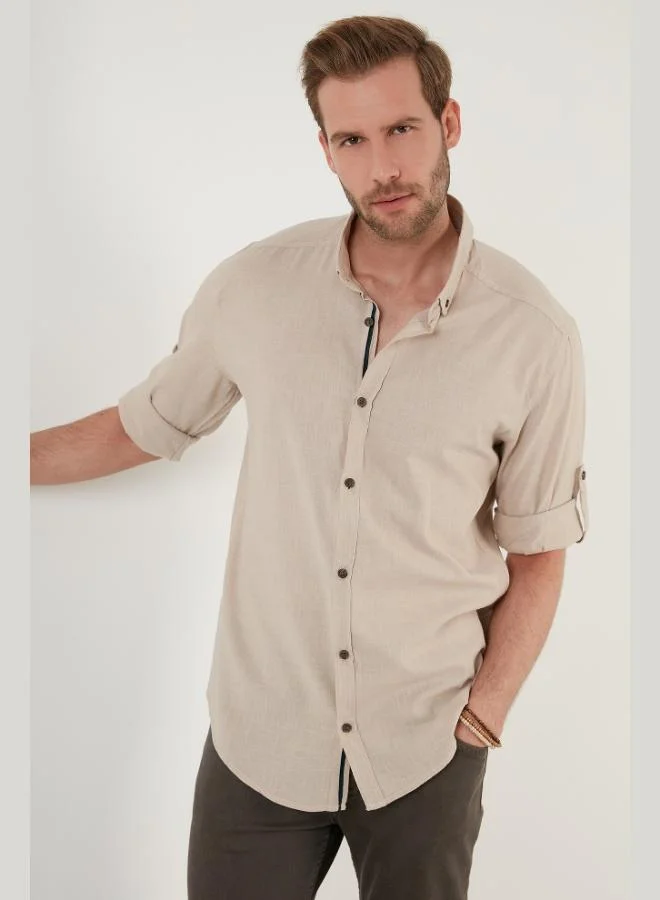 Buratti  Buratti Cotton Regular Fit Button-Down Collar Shirt Men's SHIRT CF20S111871 for Men | Best Price UAE