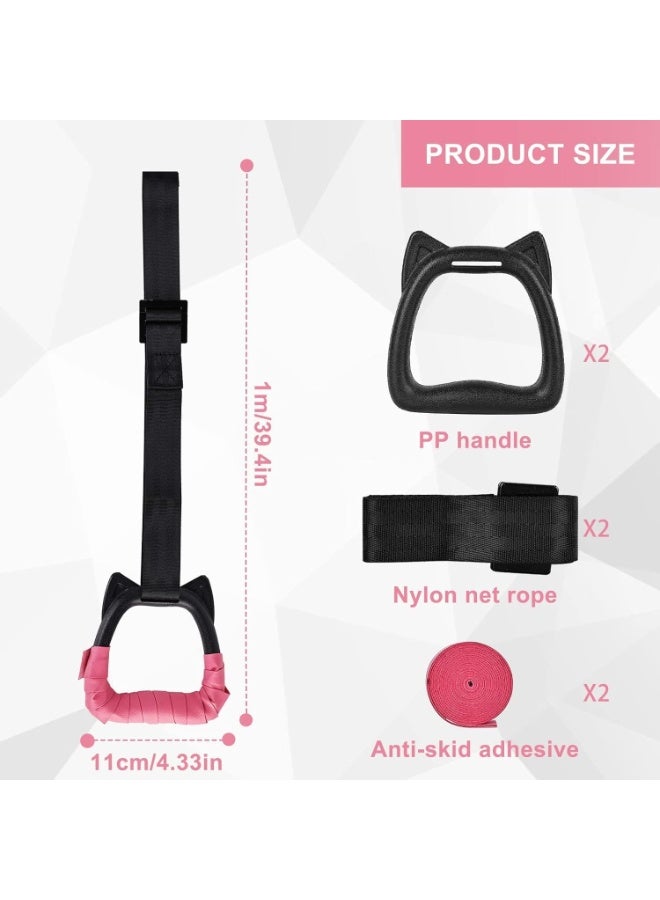 سبورت كيو حلقات الجمباز للاطفال من سبورت كيو®️، حلقات سحب لتمارين حلقة صالة الالعاب الرياضية الداخلية، حلقات جمباز للاطفال مع احزمة قابلة للتعديل، تحمل حمولة 100 كجم - Image 2