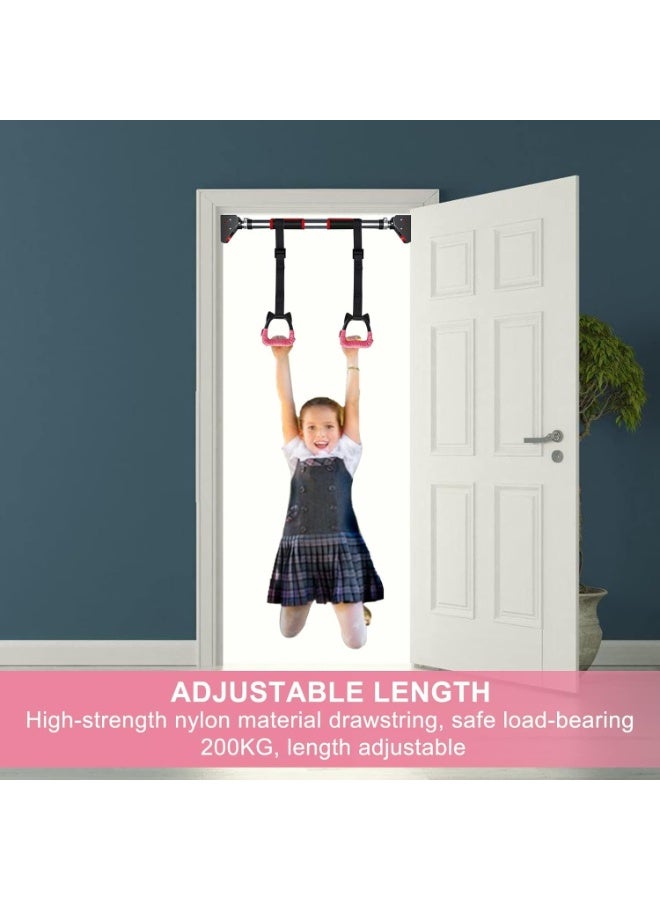 سبورت كيو حلقات الجمباز للاطفال من سبورت كيو®️، حلقات سحب لتمارين حلقة صالة الالعاب الرياضية الداخلية، حلقات جمباز للاطفال مع احزمة قابلة للتعديل، تحمل حمولة 100 كجم - Image 4