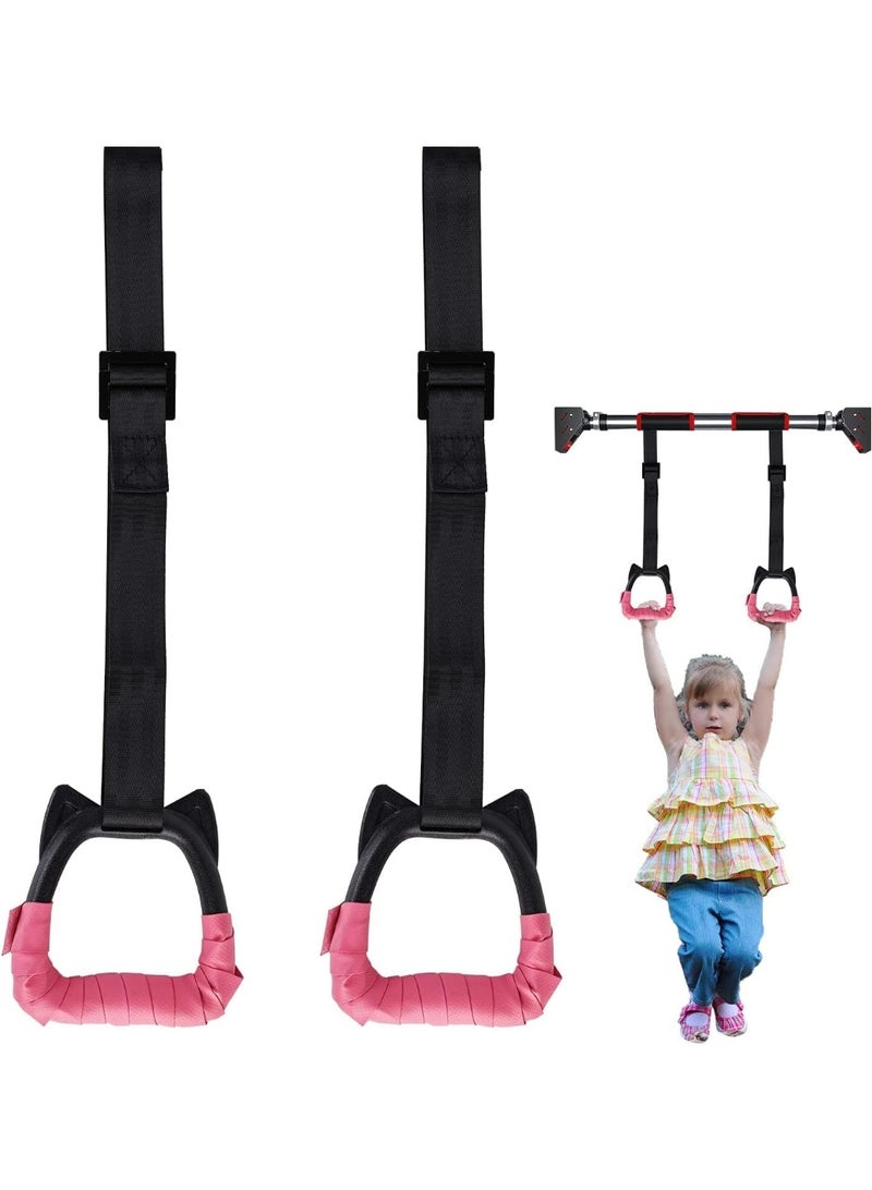 سبورت كيو حلقات الجمباز للاطفال من سبورت كيو®️، حلقات سحب لتمارين حلقة صالة الالعاب الرياضية الداخلية، حلقات جمباز للاطفال مع احزمة قابلة للتعديل، تحمل حمولة 100 كجم - Image 1