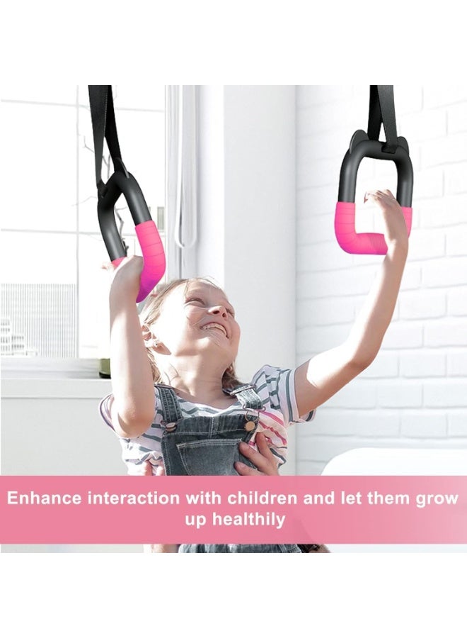 سبورت كيو حلقات الجمباز للاطفال من سبورت كيو®️، حلقات سحب لتمارين حلقة صالة الالعاب الرياضية الداخلية، حلقات جمباز للاطفال مع احزمة قابلة للتعديل، تحمل حمولة 100 كجم - Image 5