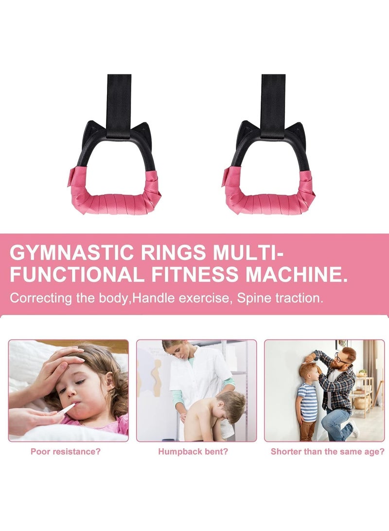 سبورت كيو حلقات الجمباز للاطفال من سبورت كيو®️، حلقات سحب لتمارين حلقة صالة الالعاب الرياضية الداخلية، حلقات جمباز للاطفال مع احزمة قابلة للتعديل، تحمل حمولة 100 كجم - Image 3
