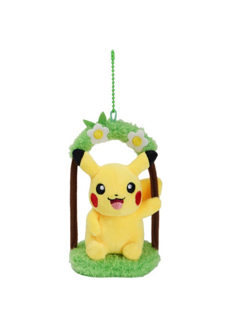 Creative Cute Plush Keychain, Cute Backpack Pendant, Suitable For Wallet Key Ring Decoration, (8.5cm Pikachu Swing Plush Pendant)  - Image 1
