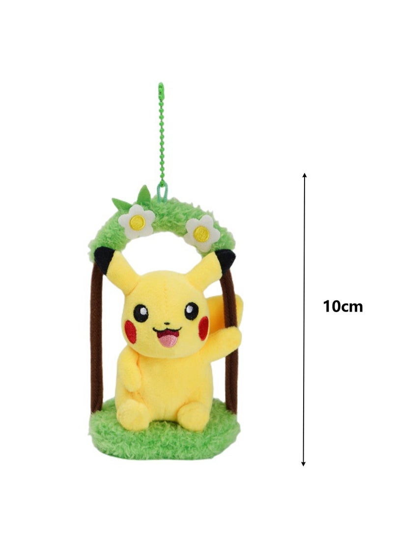 Creative Cute Plush Keychain, Cute Backpack Pendant, Suitable For Wallet Key Ring Decoration, (8.5cm Pikachu Swing Plush Pendant)  - Image 2