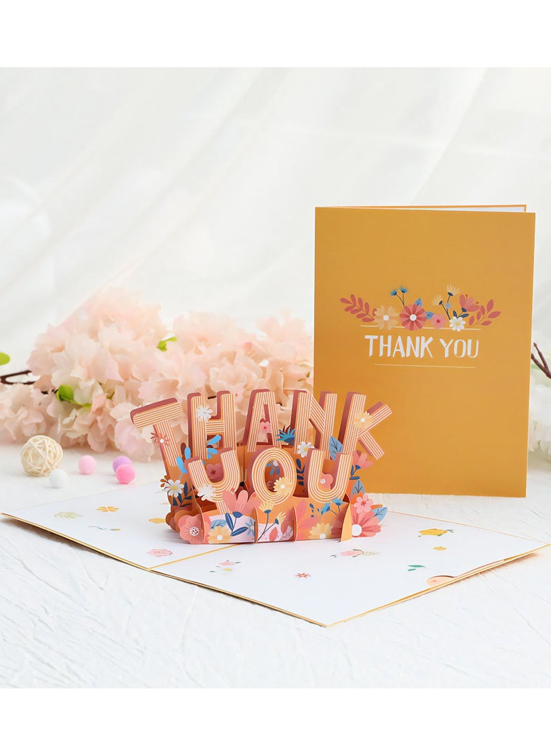 LKTOCAFT - Thank You Design 3D Pop-Up Card, Greeting Card for Ramadan, Eid, Mother's Day, Birthday, Wedding,  Gift, Sturdy and Solid Cardstock Gift Card with Envelope and Thank You Card - Image 1