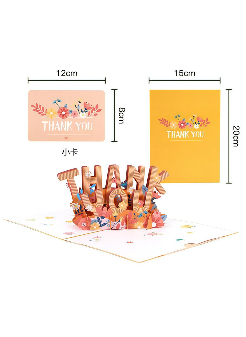 LKTOCAFT - Thank You Design 3D Pop-Up Card, Greeting Card for Ramadan, Eid, Mother's Day, Birthday, Wedding,  Gift, Sturdy and Solid Cardstock Gift Card with Envelope and Thank You Card - Image 1
