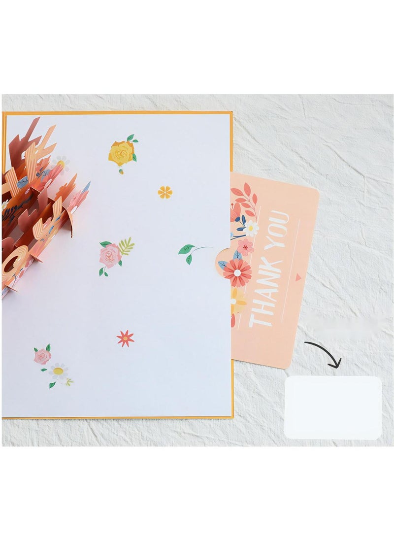 LKTOCAFT - Thank You Design 3D Pop-Up Card, Greeting Card for Ramadan, Eid, Mother's Day, Birthday, Wedding,  Gift, Sturdy and Solid Cardstock Gift Card with Envelope and Thank You Card - Image 1