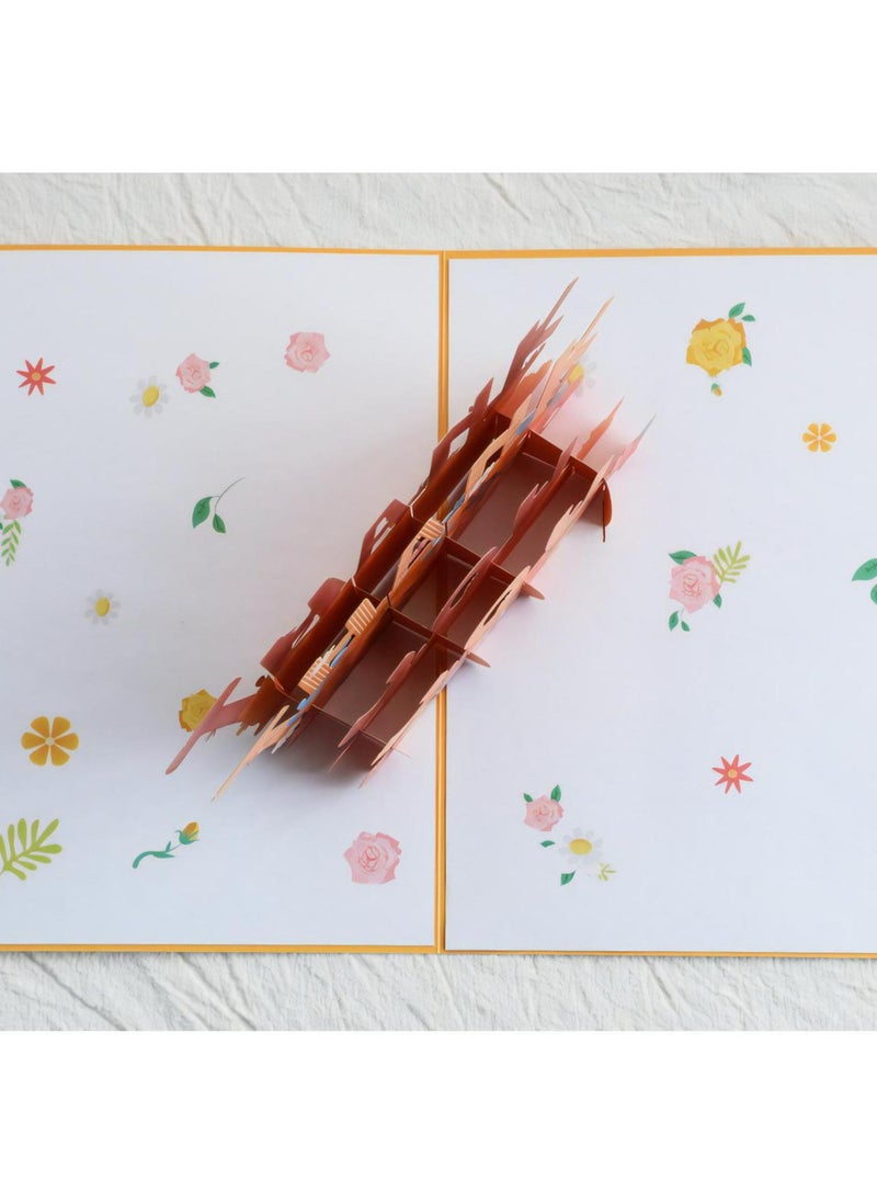 LKTOCAFT - Thank You Design 3D Pop-Up Card, Greeting Card for Ramadan, Eid, Mother's Day, Birthday, Wedding,  Gift, Sturdy and Solid Cardstock Gift Card with Envelope and Thank You Card - Image 1