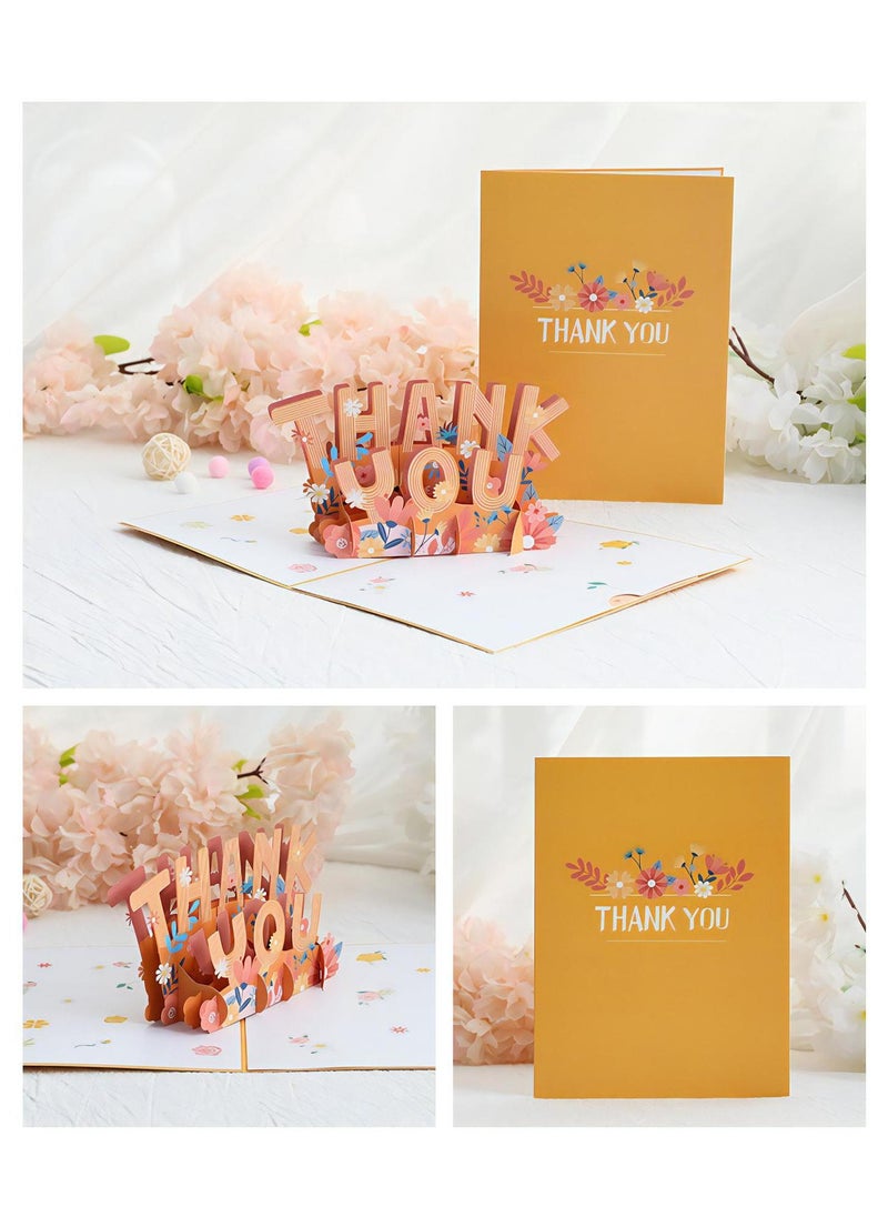 LKTOCAFT - Thank You Design 3D Pop-Up Card, Greeting Card for Ramadan, Eid, Mother's Day, Birthday, Wedding,  Gift, Sturdy and Solid Cardstock Gift Card with Envelope and Thank You Card - Image 1