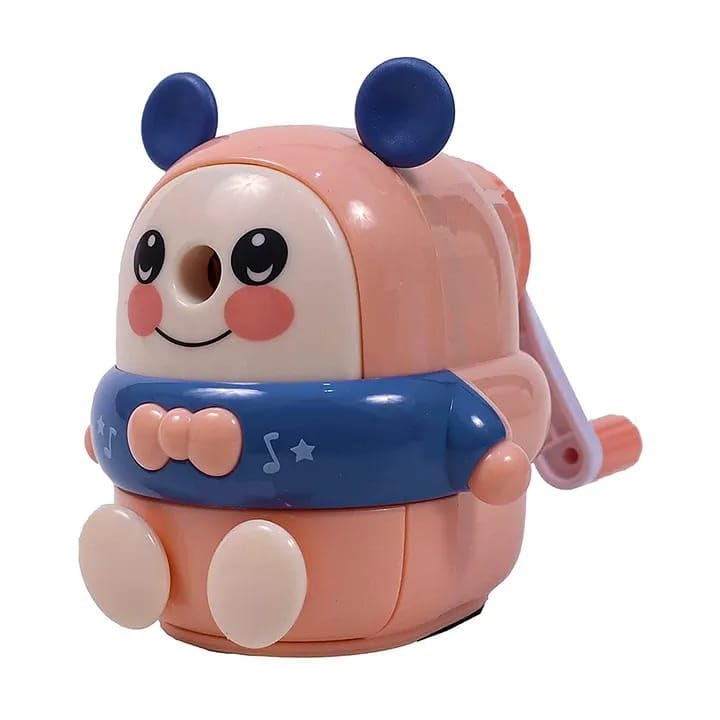 TEMSON Sharpener for Kids – Teddy Pencil Sharpener, Table Sharpener Machine, Birthday Return Gift, Sharpeners for School Supply (8530) (Pink) - Image 1