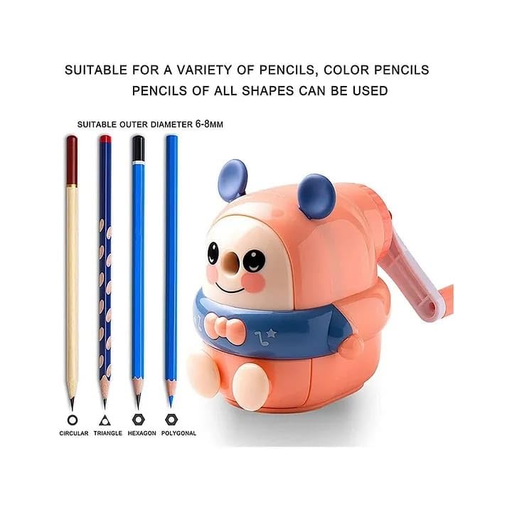 TEMSON Sharpener for Kids – Teddy Pencil Sharpener, Table Sharpener Machine, Birthday Return Gift, Sharpeners for School Supply (8530) (Pink) - Image 4