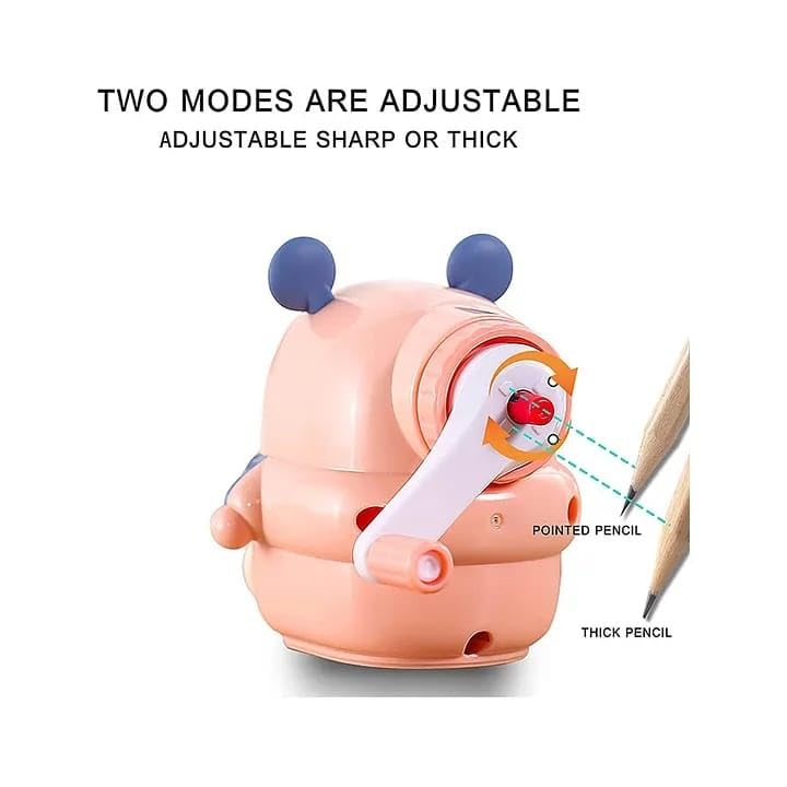 TEMSON Sharpener for Kids – Teddy Pencil Sharpener, Table Sharpener Machine, Birthday Return Gift, Sharpeners for School Supply (8530) (Pink) - Image 3