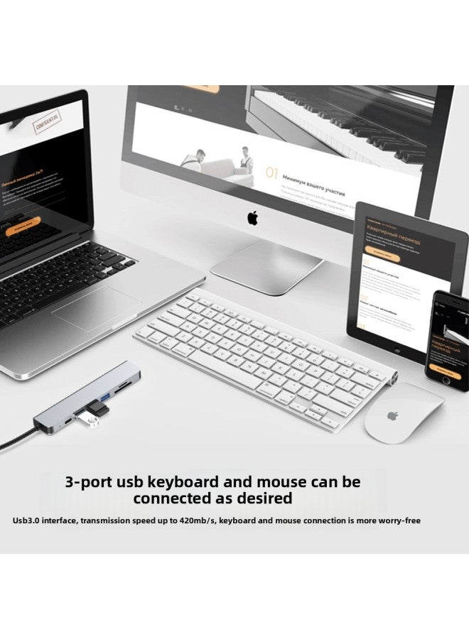Dock 7-in -1 Usb3.0 For Apple Computer Converter Splitter Expansion Dock Adapter Adapter-Number Of Interfaces:7 - Image 3