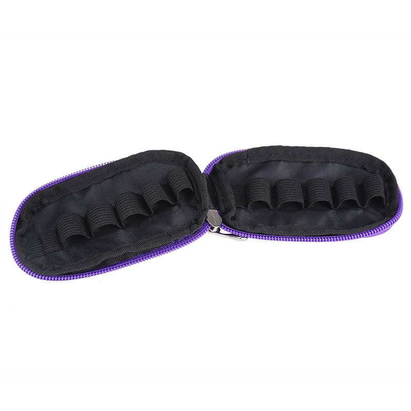 Portable key Chain Style 10-Compartment 2/3ML Essential Oil Holder Storage Bag Case (Purple) - Image 5