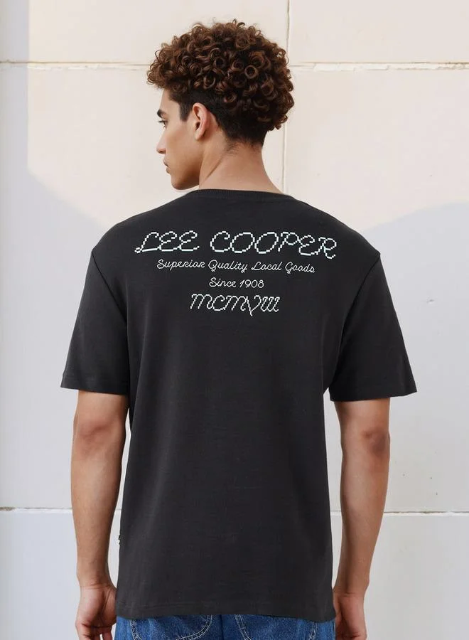 Lee Cooper Men Regular Fit Crew Neck Short Sleeves Logo Print T-shirt