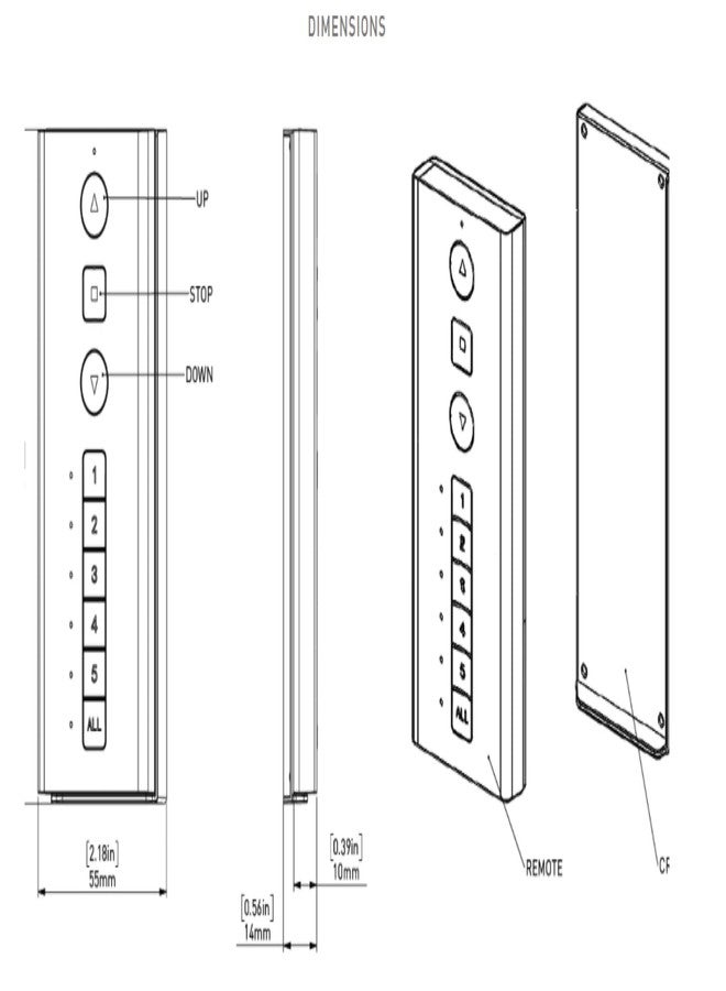 RollEase Push 5 Remote from Rollease Acmeda. MT02-0101-067004 (White) - Image 4