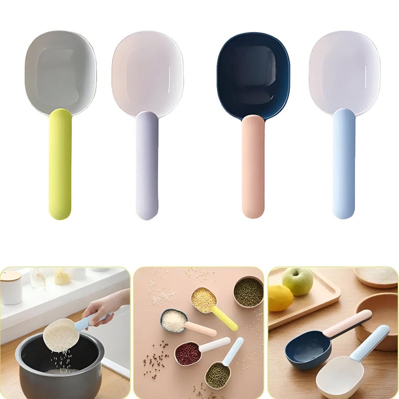 Kitchen spoons - 7.9 in large plastic spoons with a rice scoop design, vibrant colors, multi -use for flour, whole grains, bread, food processing for pets in commercial cooking and home (4pcs) - Image 2