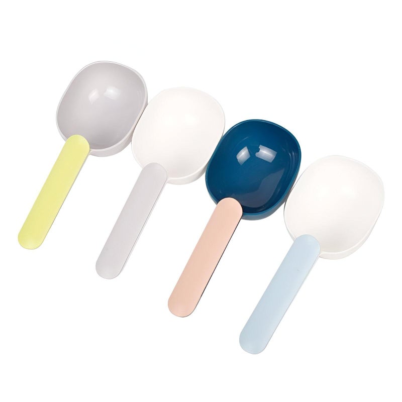 Kitchen spoons - 7.9 in large plastic spoons with a rice scoop design, vibrant colors, multi -use for flour, whole grains, bread, food processing for pets in commercial cooking and home (4pcs) - Image 1
