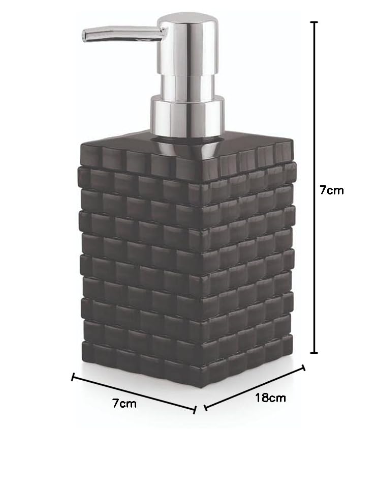 Nimbose® Empty Cuboid Shaped Acrylic Plastic Liquid Soap & Hand Wash Dispenser Bottle Set, Refillable Liquid Soap Bottles for Bathroom (Qty: 2, Black Opaque) - Image 5