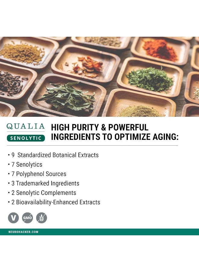 NEUROHACKER COLLECTIVE - Qualia Senolytic Supplement, Fisetin, Quercetin, Piperlongumin & More, Aging Supplement That Supports Optimal Cell Repair & Rejuvenation, Naturally Eliminate Zombie Cells, Capsules, 1 Box - Image 1