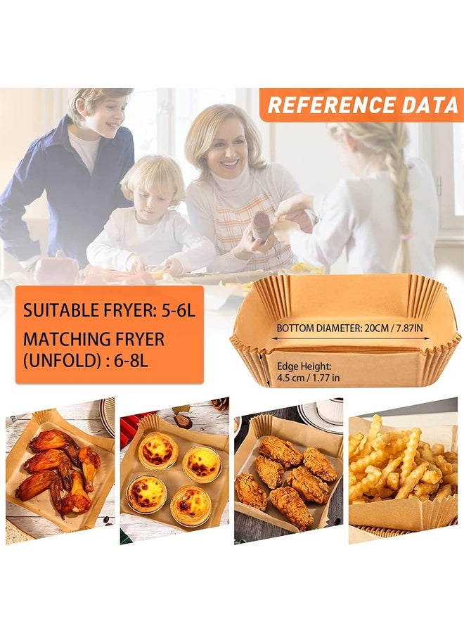 DUNISO 300 قطعة بطانات قلاية الهواء، حصائر مربعة قابلة للتخلص، ورق شمع غير لاصق مقاوم للزيت، مقاوم للماء، للاستخدام في الخبز، الشواء، والميكروويف، 7.9 بوصة - Image 3