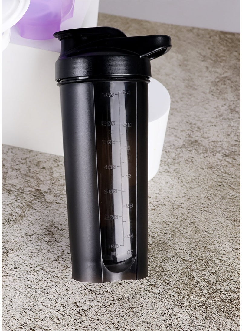 زجاجة خلط البروتين بخلاط مقاومة للتسرب مع خلاط معدني مثالية لمزج المكملات بسعة 700 مل - Image 3