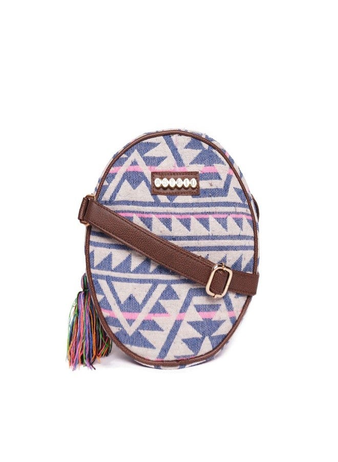 ASTRID Round Sling Bag With Pompoms For Girls And Women (multicolor) - Image 1