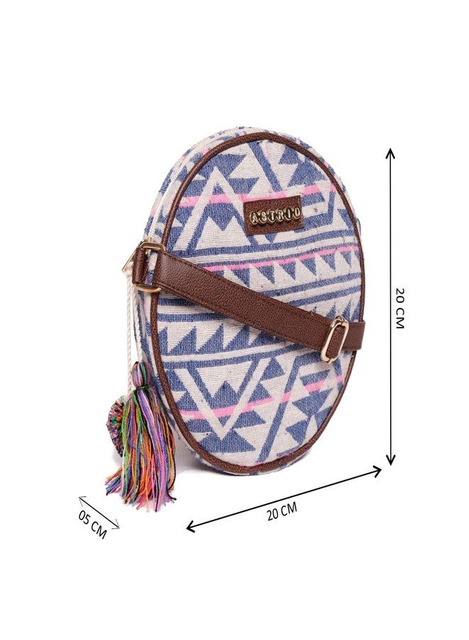ASTRID Round Sling Bag With Pompoms For Girls And Women (multicolor) - Image 3