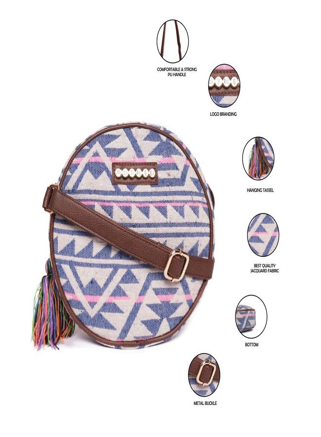 ASTRID Round Sling Bag With Pompoms For Girls And Women (multicolor) - Image 5