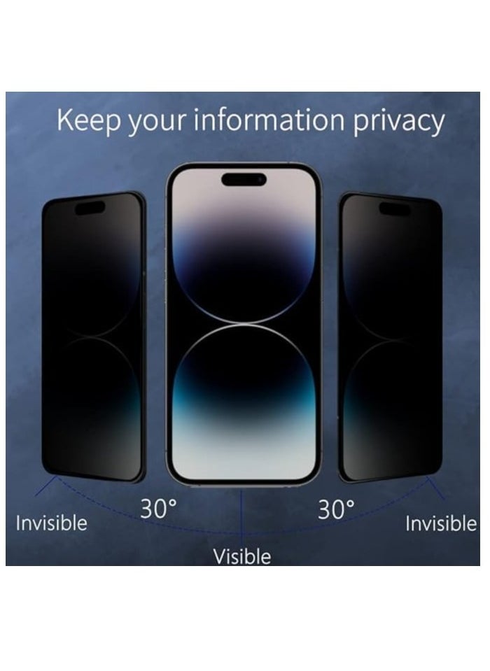 Generic iPhone15 Pro Max compatible Privacy Screen Protector Anti-Spy Tempered Glass Film 9H Hardness Scratch Resistant Bubble Free Anti Spy Tempered Glass Screen Protector for iPhone15 Pro Max Privacy  - Image 4
