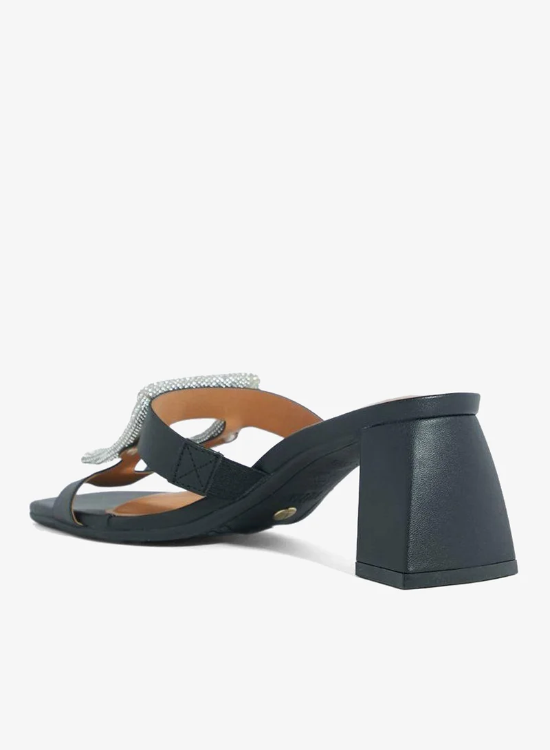 VIZZANO Black Mid Heels Sandals for Women – Sling Back Heel Sandals for Girls with Ankle Strap for Women | Best Price UAE