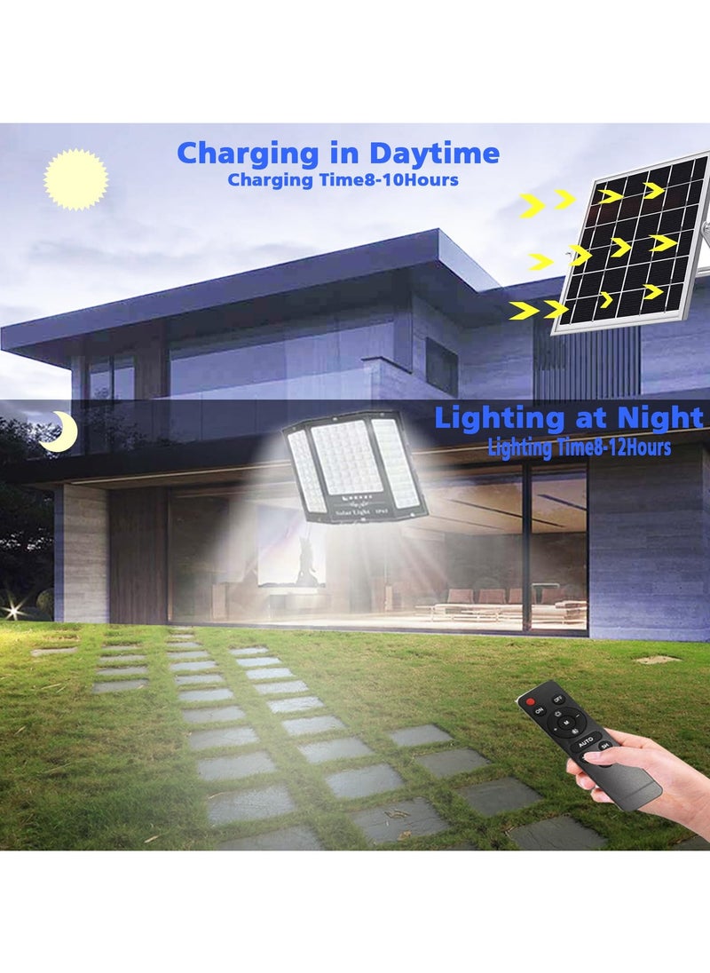 Sunbmebge 200W Solar Outdoor Light with Remote Control,Solar Flood Light Outdoor IP65 Waterproof,17 Inch Solar Street Light Dusk to Dawn Solar Light with 16ft Wire for Parking Yard Road Garden Square  - Image 4