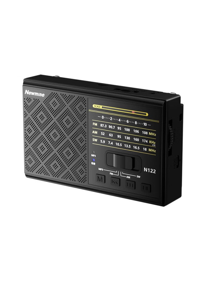 Newmine N122 Radio Full Band For Elderly, With Memory Card Slot, Rechargeable, Mini Portable Semiconductor Wireless Bluetooth Speaker
