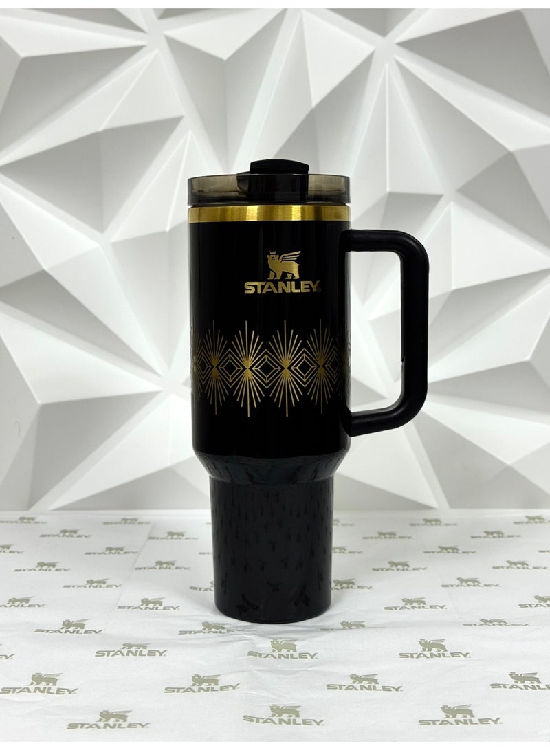 Stanley the Black deco gloss Quencher H2.0 FlowState™ Tumbler | 40 OZ - Image 2