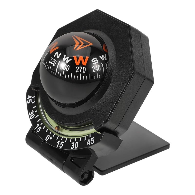 High Precision Car Dashboard Compass with Inclinometer Black for Navigation Outdoor Use - Image 2