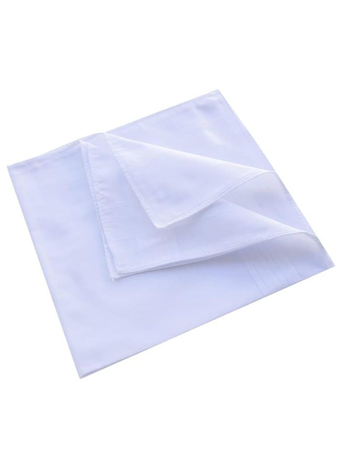 Set of 12 PC White Handkerchiefs 100% Soft Cotton Premium Collection Handkerchiefs Hanky for Men  - Image 2