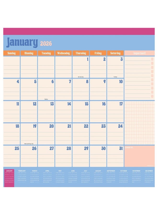 TF Publishing 2026 Sherbet Medium Desk Pad Monthly Blotter Calendar - 12 Month Desk Pad Calendar 2026 - Monthly Tear-Off Pages with Large Grids in Landscape Orientation - 17in x 12in - Image 1