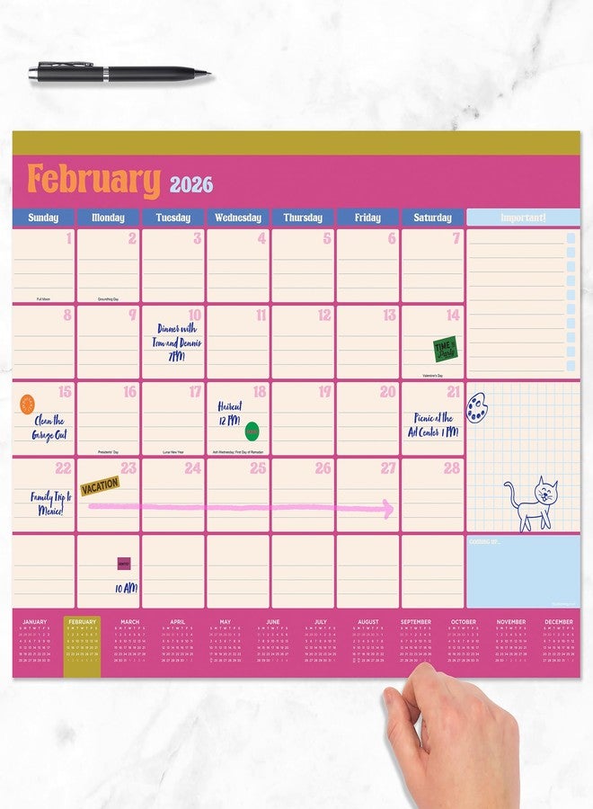 TF Publishing 2026 Sherbet Medium Desk Pad Monthly Blotter Calendar - 12 Month Desk Pad Calendar 2026 - Monthly Tear-Off Pages with Large Grids in Landscape Orientation - 17in x 12in - Image 2