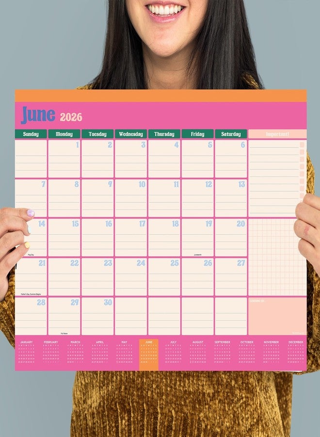 TF Publishing 2026 Sherbet Medium Desk Pad Monthly Blotter Calendar - 12 Month Desk Pad Calendar 2026 - Monthly Tear-Off Pages with Large Grids in Landscape Orientation - 17in x 12in - Image 5