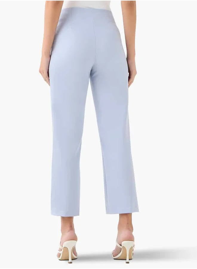 ايكونيك Regular Fit Trousers with Zip Closure