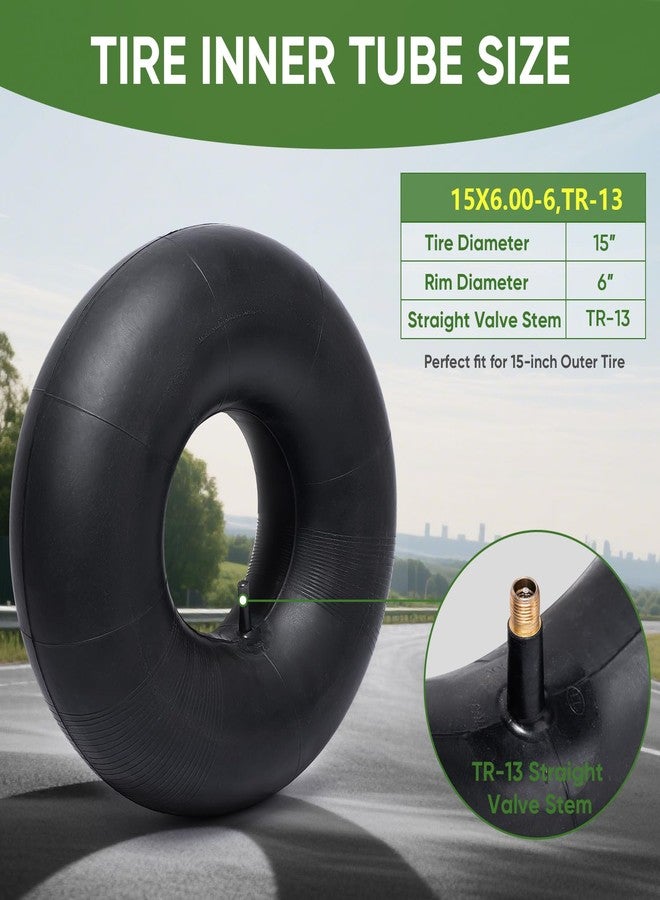 TICONN 15x6.00-6nhs Lawn Mower Tires Inner Tube, 2 Pack Inner Tire Tube for Wheelbarrow Tires, Replacement Tube with TR-13 Straight Valve Stem for lawn mower tires 15x6.00-6, Wheelbarrows, Wagons - Image 4