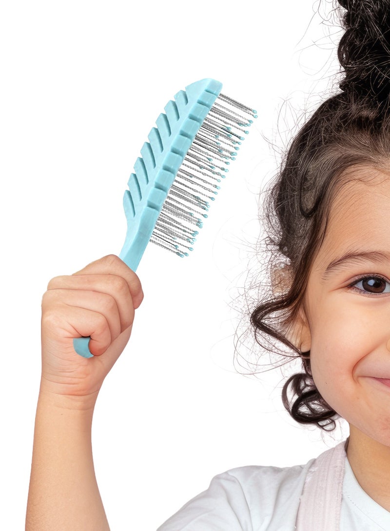 ميلا فرشاة الاطفال لفك تشابك الشعر من الالياف الطبيعية - أزرق فاتح - Image 5