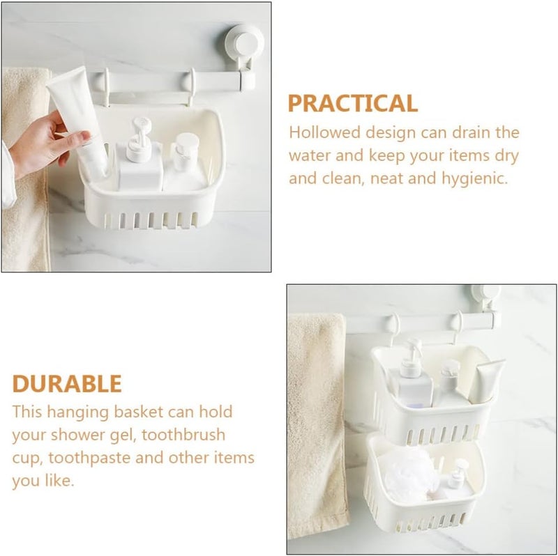 comfrt Wall Shower Basket Shower Caddy Basket Hanging Toiletry Bin Plastic Organizer Tote Sundries Grocery Holders Kitchen Storage Baskets for Bathroom Dorm Room Gym S - Image 4