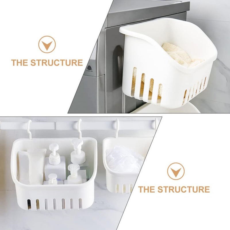 comfrt Wall Shower Basket Shower Caddy Basket Hanging Toiletry Bin Plastic Organizer Tote Sundries Grocery Holders Kitchen Storage Baskets for Bathroom Dorm Room Gym S - Image 2