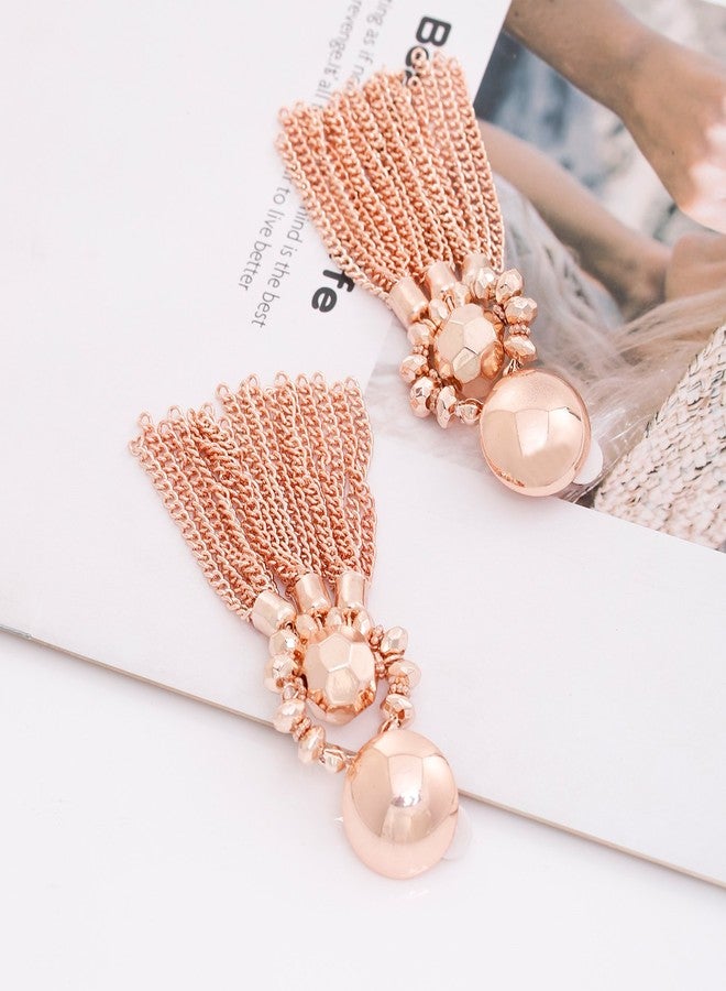 MOLOCH Bohemian Tassel Chandelier Dangle Earring For Women Clip On Earrings Long Drop Statement Earrings, Metal, No Gemstone - Image 3