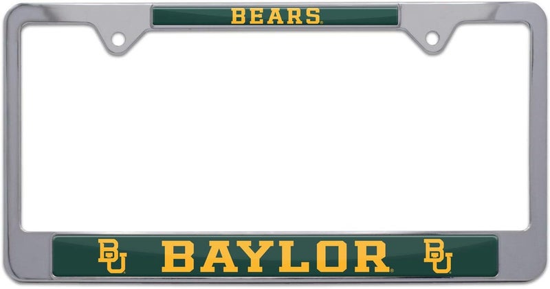 AMG Auto Emblems Premium Shiny Chrome Metal License Plate Frame - Baylor Bears