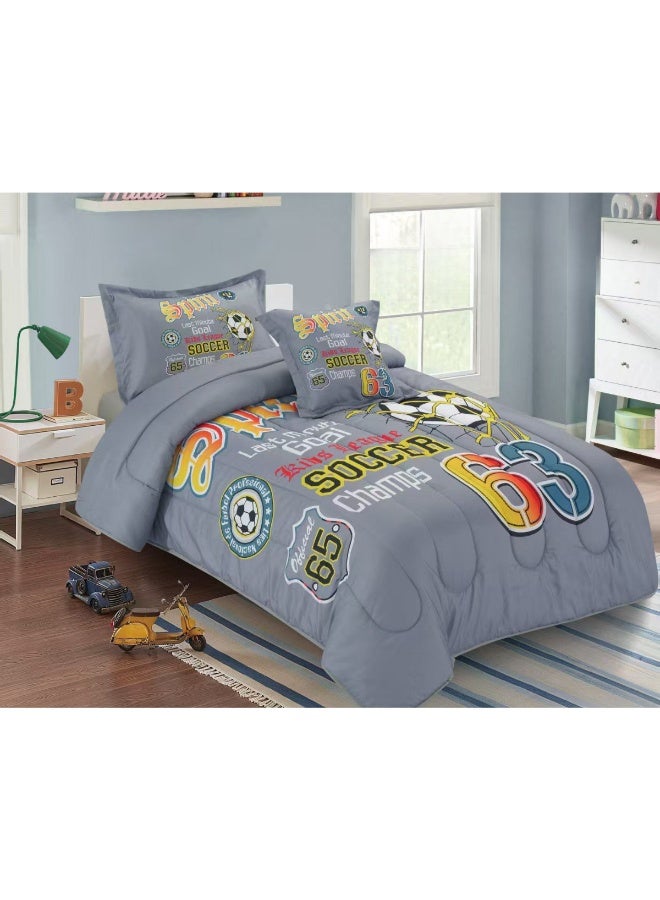 SMART HOME Modern Design 4-Piece Bedspread Set (Filled Bedspread 170x230cm + Mattress Protector 120x200+30cm + Pillowcase + Square Pillow Cover) - Luxury Youth Bedspread Set for Bedrooms and Students - Image 1